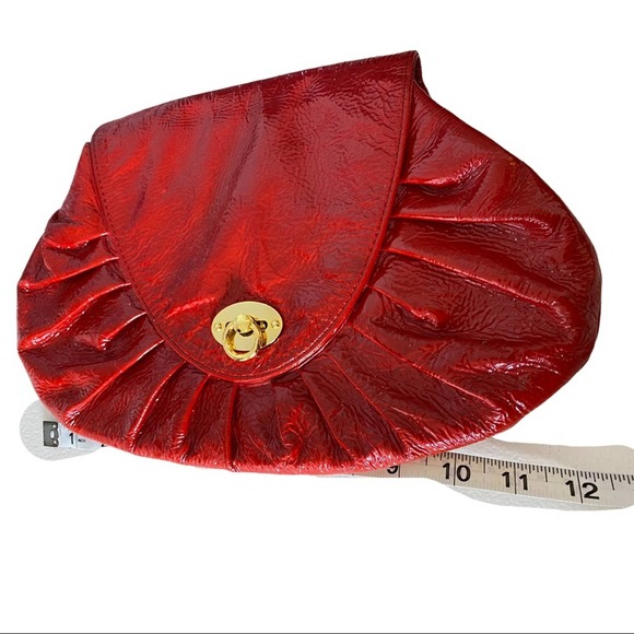 Goldenbleu Katie Woven Clutch Red Leather Clutch - Picture 5 of 10